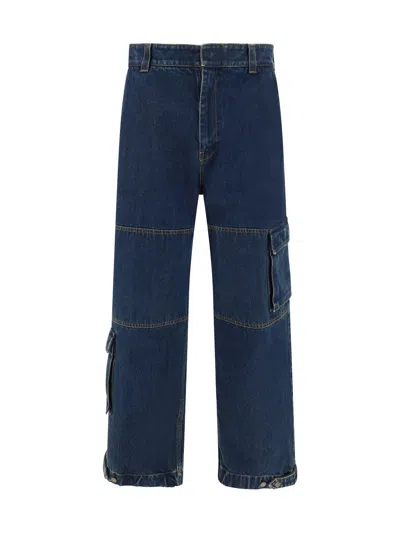Gucci Men Jeans With Logo In Blue