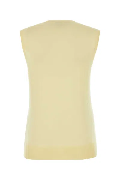 Bottega Veneta Pastel Yellow Cotton Blend Vest In Yellow