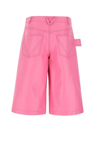 Bottega Veneta Pink Wide Leg Bermuda Shorts In Pink