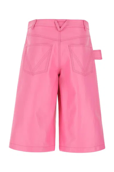 Bottega Veneta Pink Wide Leg Bermuda Shorts In Pink