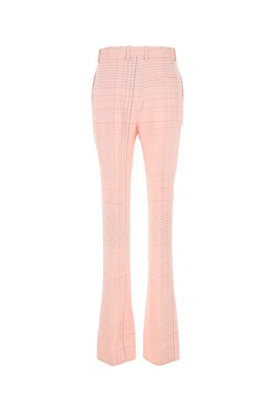 Bottega Veneta Notebook-pattern Flared Pants In Pink