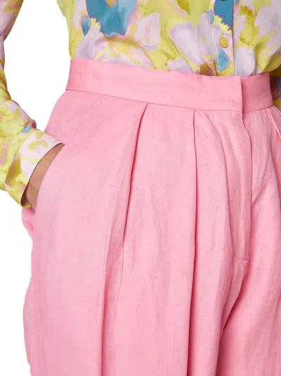 Stella Mccartney Pink Viscose Blend Wide-leg Pant In Pink