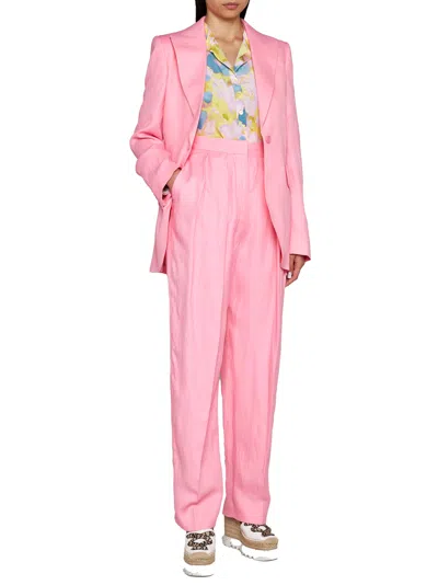 Stella Mccartney Pink Viscose Blend Wide-leg Pant In Pink