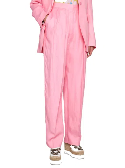 Stella Mccartney Pink Viscose Blend Wide-leg Pant In Pink