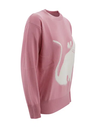 Mm Studio Pink Wool Hot Sweater In Pink