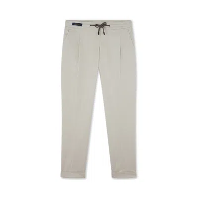Paul & Shark Pleated Drawstring Trousers In Brown