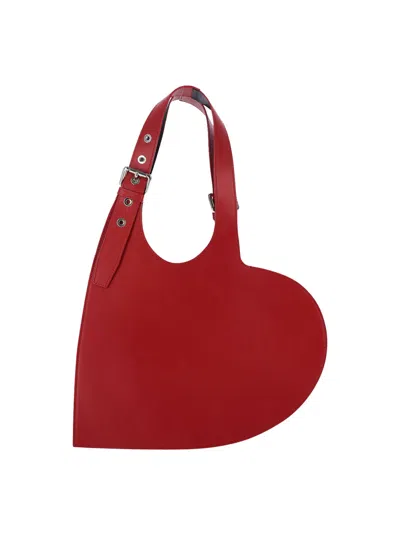 Coperni Heart-shaped Red Calfskin Tote Bag With Adjustable Handle In Red