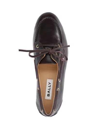 Bally Buffalo Leather Loafers Gold Hardware In Black