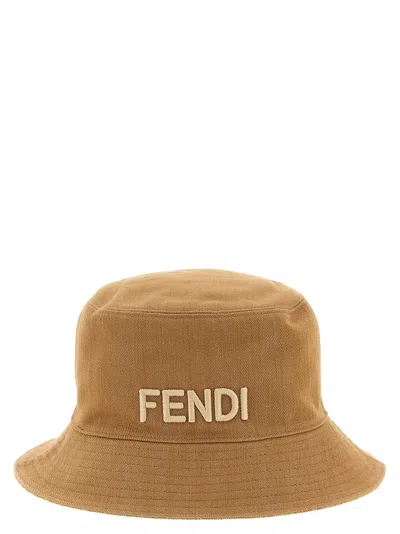 Fendi Ff-pattern Reversible Bucket Hat In Brown