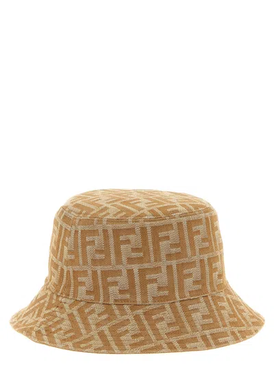Fendi Ff-pattern Reversible Bucket Hat In Brown