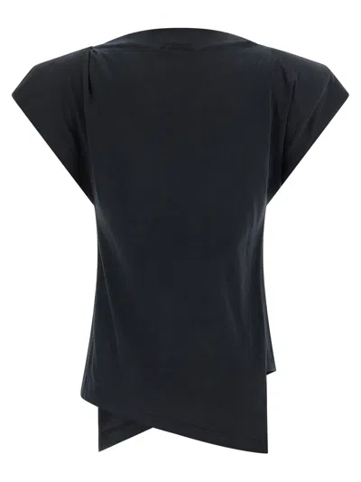 Isabel Marant Sebani Asymmetric Cotton-jersey T-shirt In Black