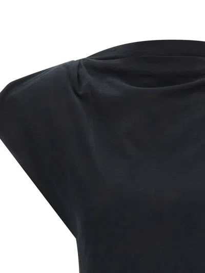 Isabel Marant Sebani Asymmetric Cotton-jersey T-shirt In Black