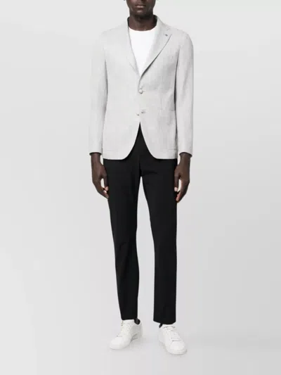 Tagliatore Herringbone-pattern Single-breasted Blazer In Gray