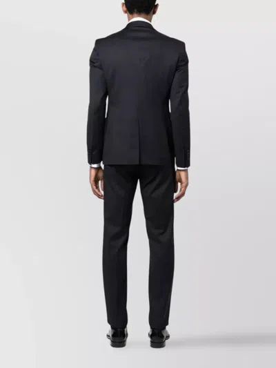Tagliatore Suit With Satin Lapels And Waistcoat In Black