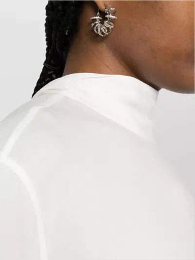 Fabiana Filippi Long Sleeve Top With High Neck And Bow Detail In White