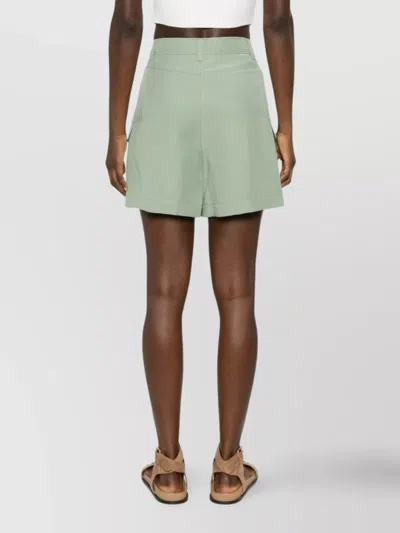 Woolrich Breathable Linen Viscose Shorts For Warm Weather In Green