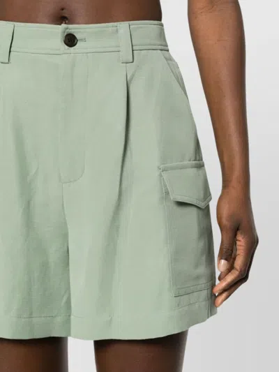 Woolrich Breathable Linen Viscose Shorts For Warm Weather In Green