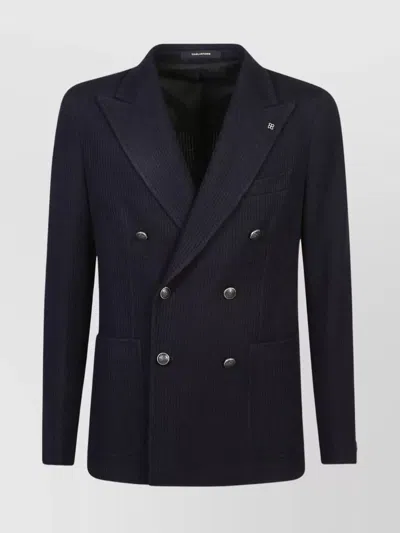 Tagliatore Peak-lapels Double-breasted Blazer In Blue