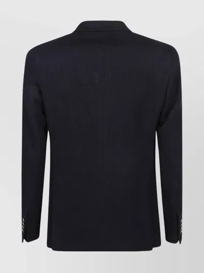 Tagliatore Peak-lapels Double-breasted Blazer In Blue