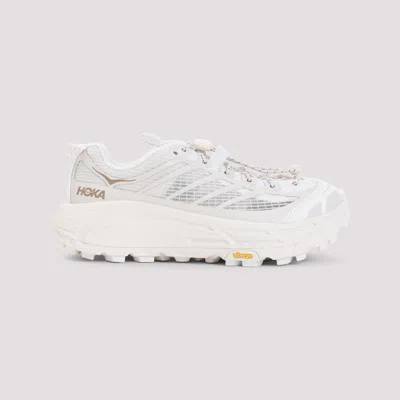 Hoka Sole Sneakers With Breathable Mesh Panels In White