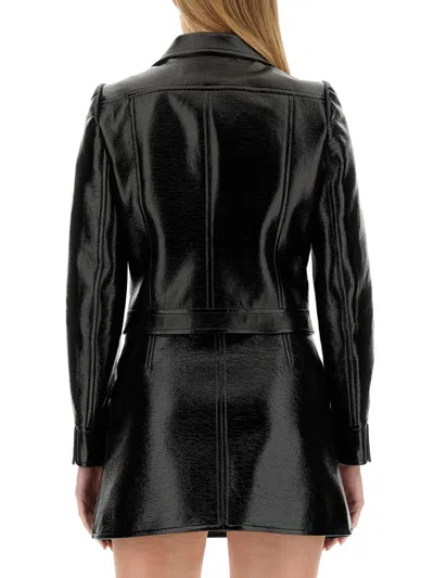 Courrèges Black Vinyl Jacket In Black
