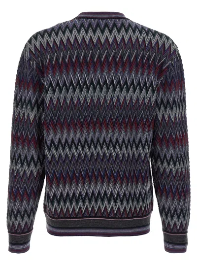 Missoni Zigzag Pattern Sweater Sweaters And Cardigans Blue In Multi