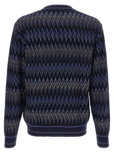 Missoni Zigzag Pattern Sweater In Blue
