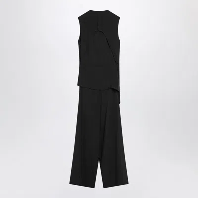 Alaïa Full Jumpsuit With A Belt At The Waist In Black