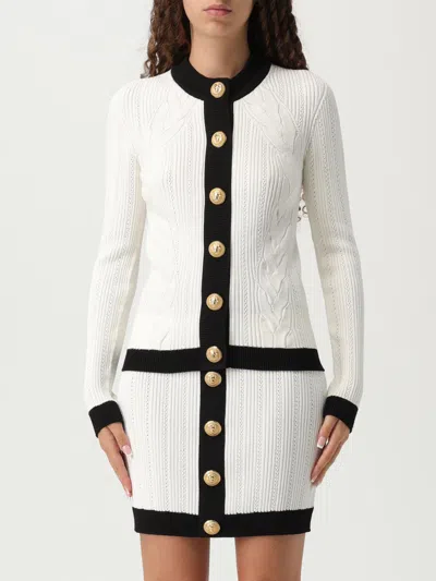 Balmain Two-tone Cardigan In Gray