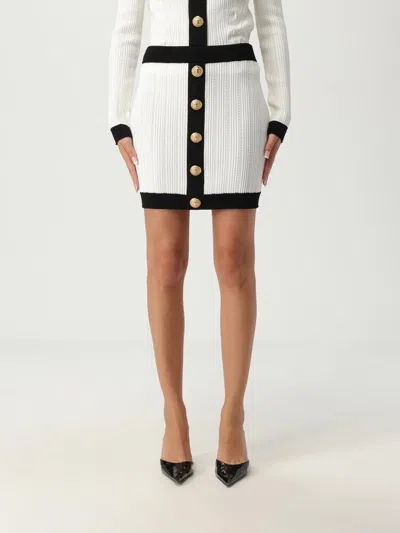 Balmain Skirt With Knee Length And Midi In White