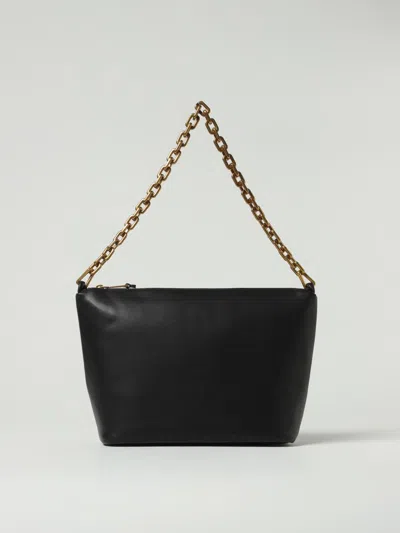 Emporio Armani Ppa Leather Medium Hobo Bag With Chain In Black