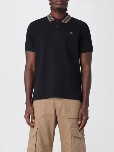 Vivienne Westwood Classic Cotton Pique Polo Shirt In Black