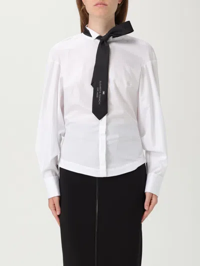 Elisabetta Franchi Camicia Bianca Con Cravatta In White
