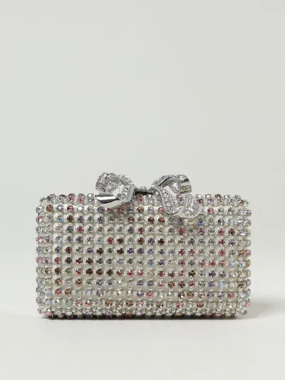 Self-portrait Rectangular Rhinestone-embellished Clutch Bag With Bow Clasp In Multi
