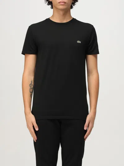 Lacoste Croc Crew-neck T-shirt Regular Fit In Black