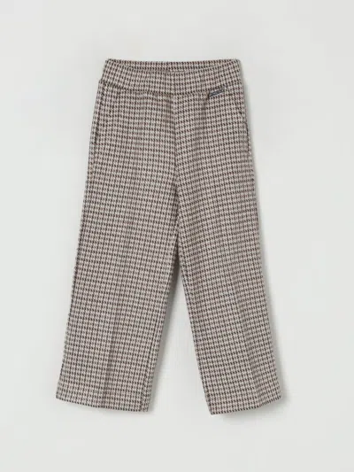 Monnalisa Houndstooth-pattern Trousers In Brown
