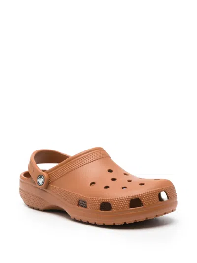 Crocs Perforated Backstrap Clogs In Brown