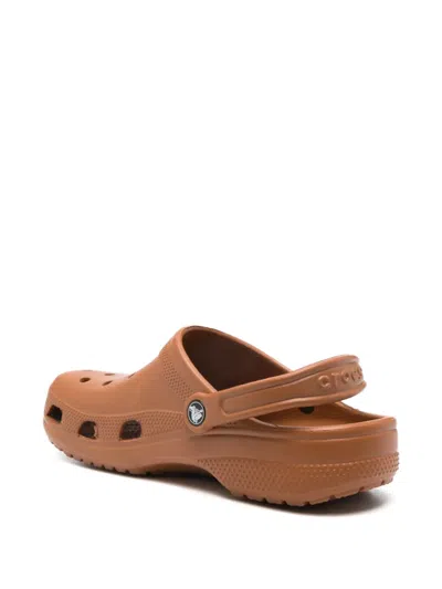 Crocs Perforated Backstrap Clogs In Brown