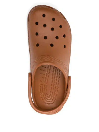 Crocs Perforated Backstrap Clogs In Brown