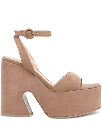 Gianvito Rossi 70mm Ziggy Platform Ankle-strap Heeled Sandals In Brown