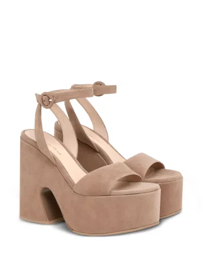 Gianvito Rossi 70mm Ziggy Platform Ankle-strap Heeled Sandals In Brown