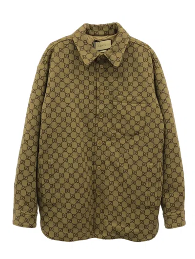 Pre-owned Gucci 2010 Monogram Wool Jacket In Brown