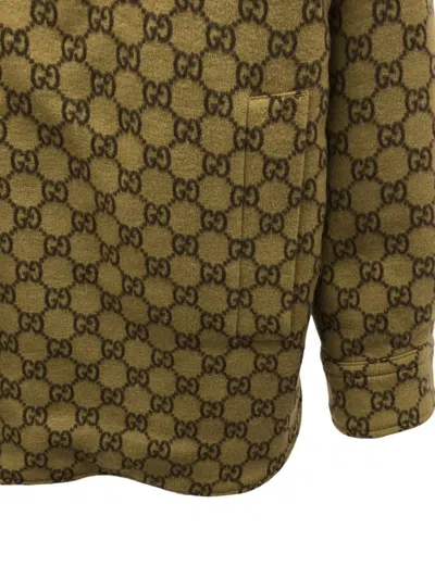 Pre-owned Gucci 2010 Monogram Wool Jacket In Brown