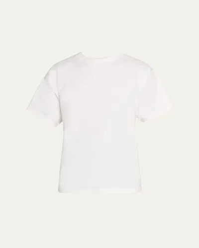 The Row Boxy Cut Cotton T-shirt With Short Sleeves In White