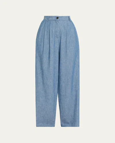 The Row Rufos Twill Wide-leg Pants In Purple