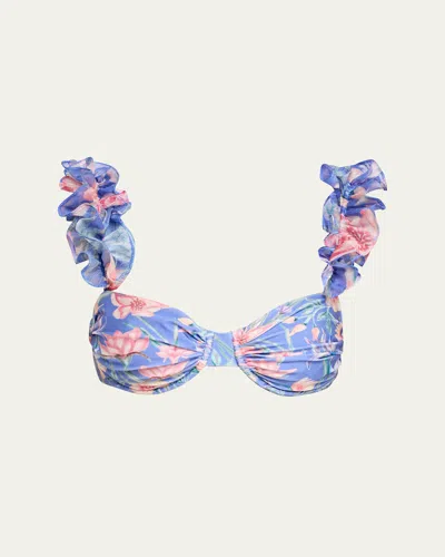 Patbo Amaryllis Flutter Bikini Top In Blue