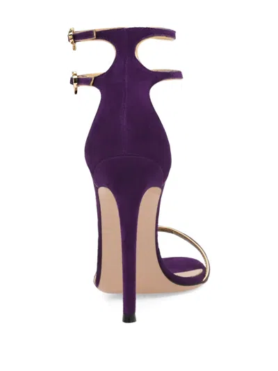 Gianvito Rossi 115mm Victorine Double-buckle Heeled Sandals In Purple