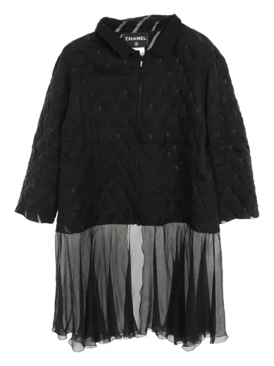 Pre-owned Chanel 1986 Quilting Zip Jacket In Black