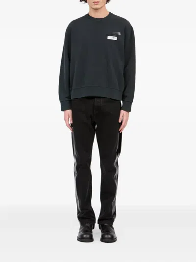Mm6 Maison Margiela Mm6 By Maison Margiela Wool Taped Label Crewneck Sweater In Black