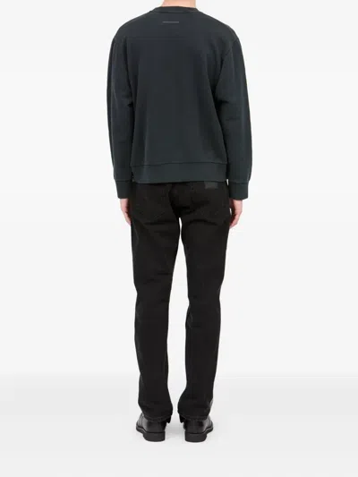 Mm6 Maison Margiela Mm6 By Maison Margiela Wool Taped Label Crewneck Sweater In Black